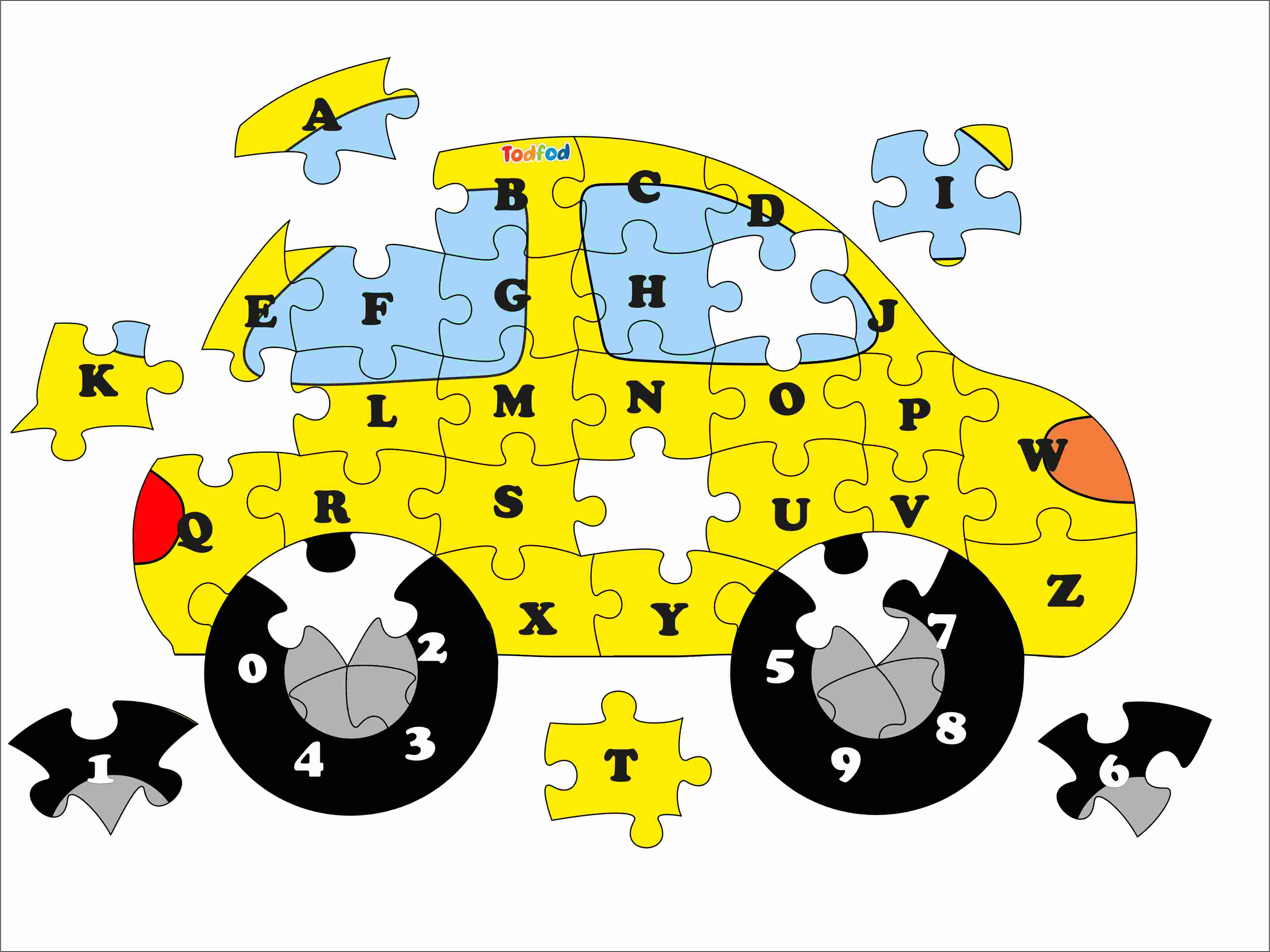 Wooden Jigsaw Puzzle – Car Shaped English Alphabets