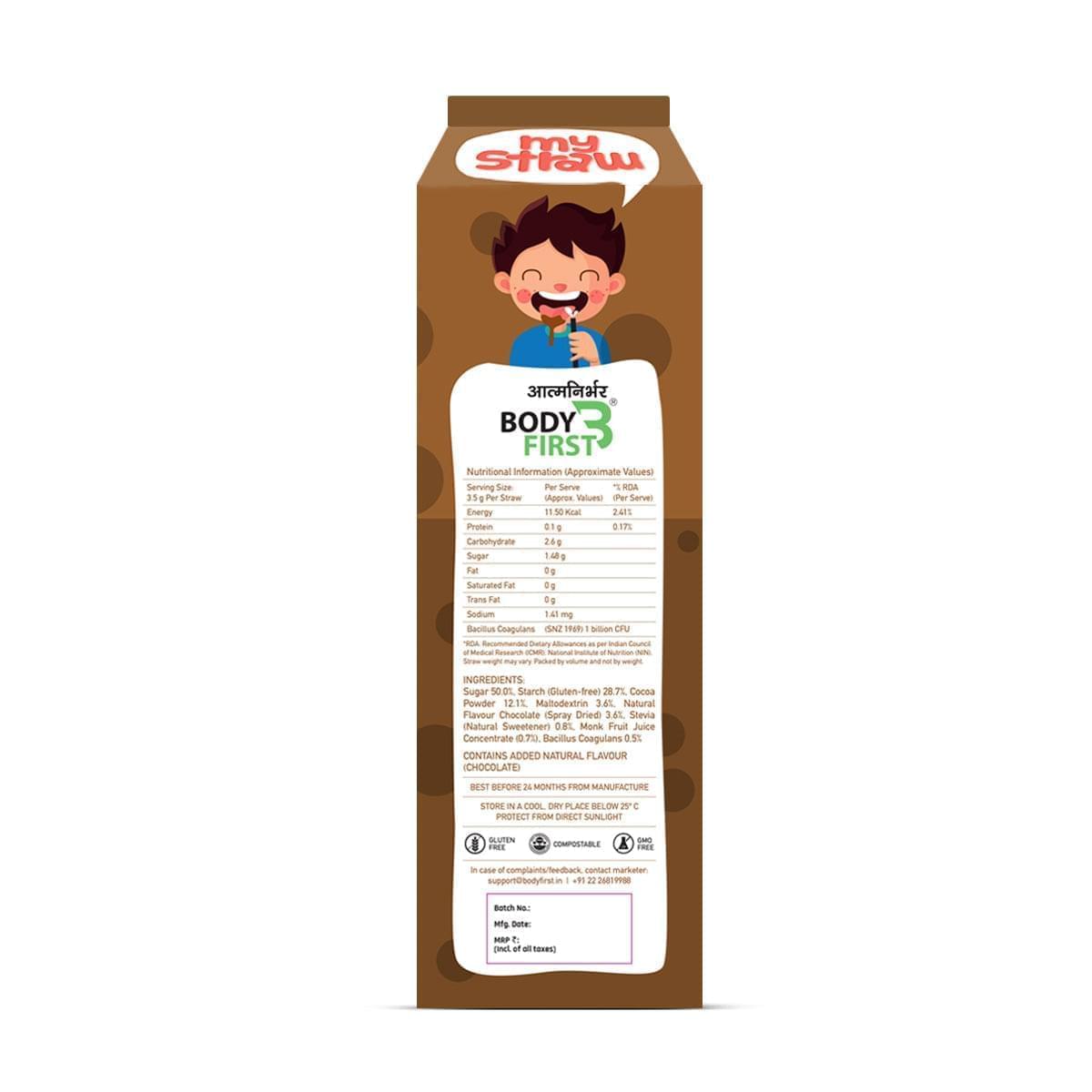 Body first My Straw Probiotic Flavoured Straws with Bacillus Coagulans for Gut Health - 30 Straws