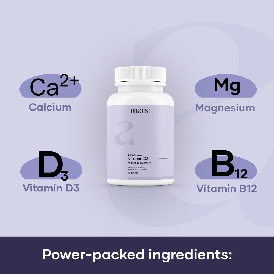 Mars by GHC Vitamin D3 400 IU + Calcium 1000mg - 60 tabs