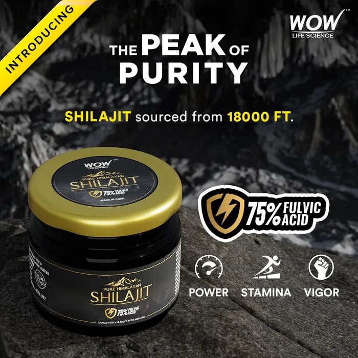 Wow Pure Himalayan Shilajit/Shilajeet Resin - 20 gms Guaranteed 75%+ Fulvic Acid