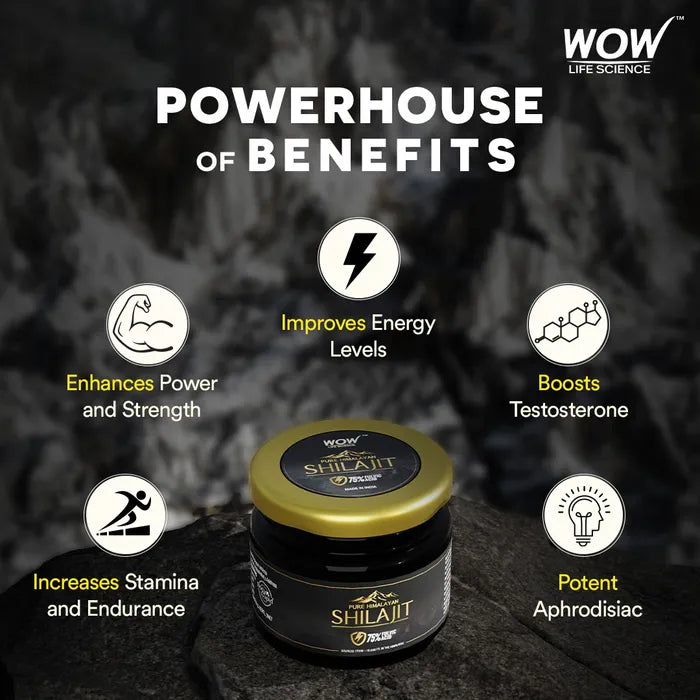 Wow Pure Himalayan Shilajit/Shilajeet Resin - 20 gms Guaranteed 75%+ Fulvic Acid