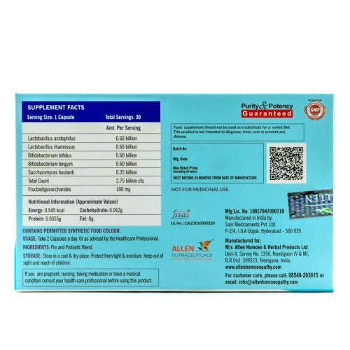 Allen Homeopathy Pre + Pro Biotic Capsules