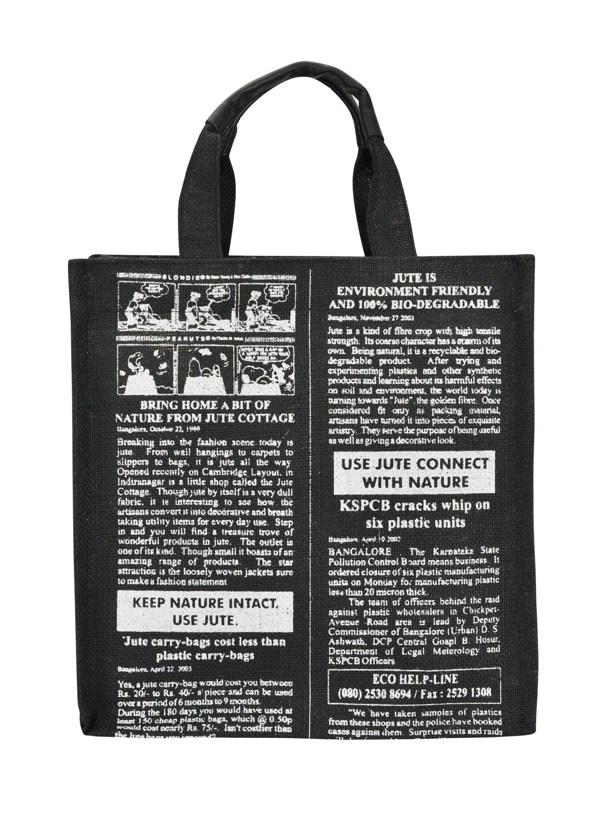 Jute Cottage Global Zipper Lunch Bag 100% Genuine Jute Bag