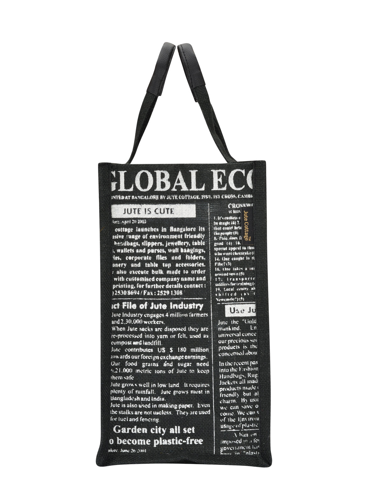 Jute Cottage Global Zipper Lunch Bag 100% Genuine Jute Bag