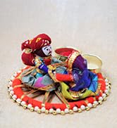 Handmade Artificial Marigold Fluffy Flowers Colorful Woolen Kite Bells Hangings 39 Inches Pack of 6