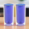 UMAI Pack of 2: Double Wall Borosilicate Glass Coffee Mugs | 250ml | Blue