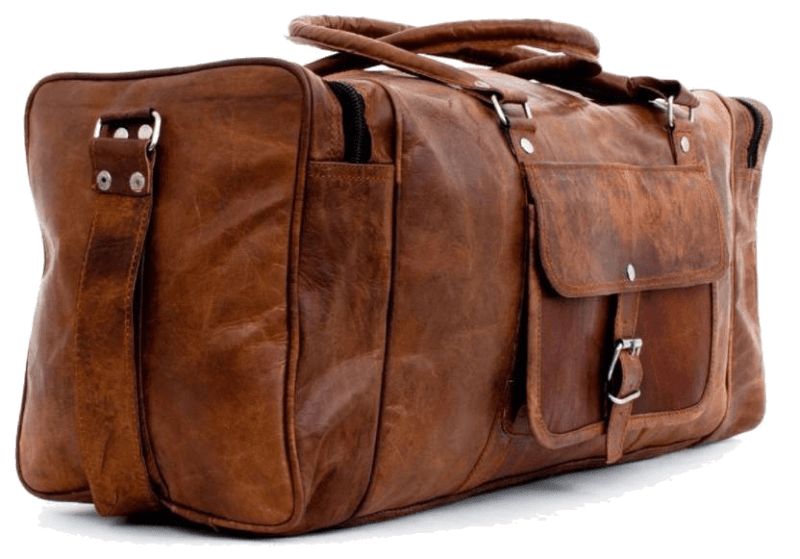 Craftshades – 3 Compartments (Expandable) 24 Inch Handcrafted Duffle Leather Bag (Brown) | 100% Genuine Leather