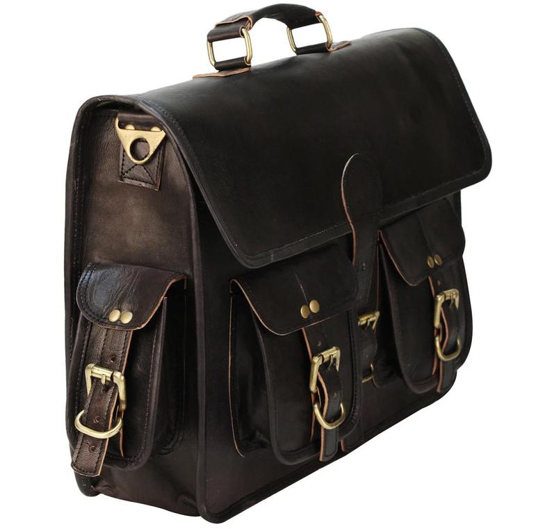 Craftshades – 11*15 Inch 4 Pockets Handcrafted Leather Bag| 100% Genuine Leather