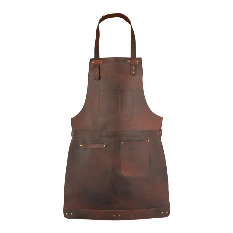 CraftShades Dark Brown Full Grain Leather Apron Butcher Apron -Cook Apron -BBQ Apron -Cooking Apron – Blacksmith Apron – Barber Apron – Woodwork Apron