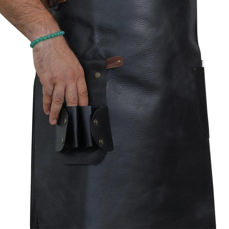 CraftShades Personalized Top Grain Leather Workshop Apron with Pockets for Men, Hand Crafted Woodworking Apron, Artist Full Apron, Best Gardening Apron