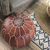 CraftShades Leather Moroccan Pouf Ottoman for Home