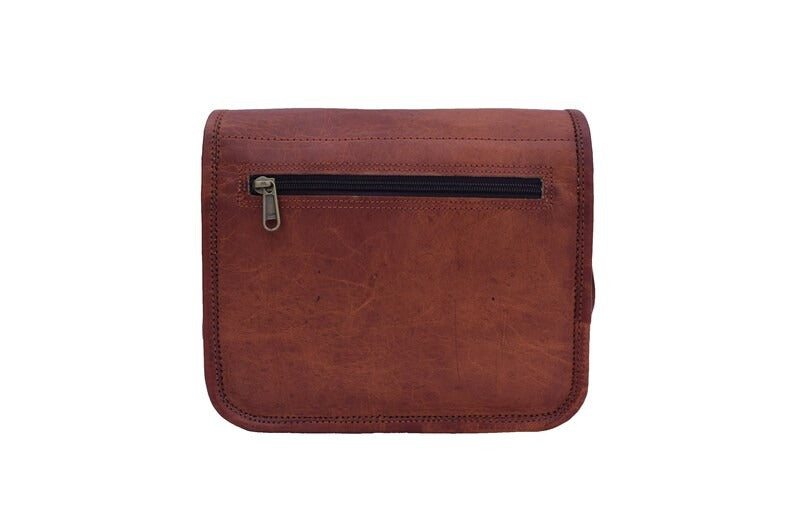 Craftshades – 9*11 inches Full Flap Handcrafted Goat Leather Messenger Bag | 100% Genuine Leather