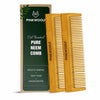 Pink Woolf Neem Wooden Hair Comb with Dual Teeth | Pack of 2 | Fine & Wide Teeth