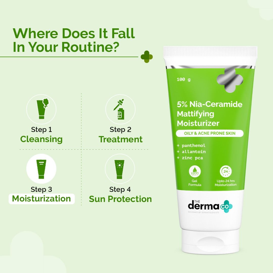The Derma Co 5% Nia-Ceramide Mattifying Moisturizer with 5% Niacinamide & 2% Ceramide - 100g