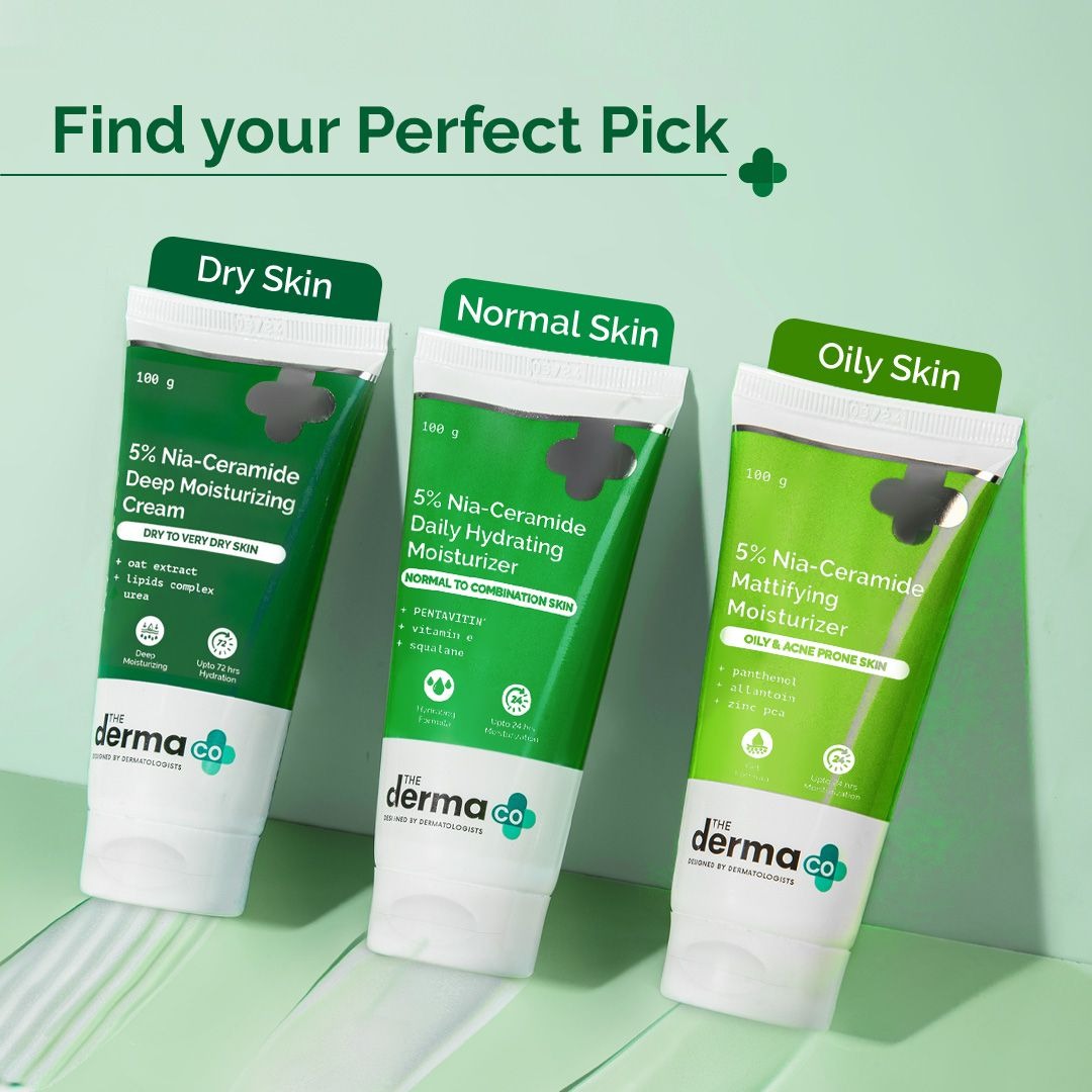 The Derma Co 5% Nia-Ceramide Mattifying Moisturizer with 5% Niacinamide & 2% Ceramide - 100g