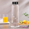 Borosil Crysto Glass Bottle with Stainless Steel Lid Krip White