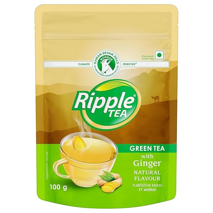 Ripple Green Tea with Natural Ginger Flavour - 100gms - Swadesi
