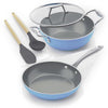 Asai Ceramic Non Stick 3 Pc Cookware Set - Blue