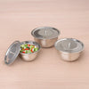 The Indus Valley Stainless Steel Mixing Bowl Set with Lids 3 Pieces (0.7L, 1.0L, 1.3L) Food Safe Non-Reactive
