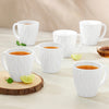 Borosil Larah Curl Cup Set White (160ml x 6)