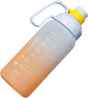 House Of Quirk Water Bottle With Straw, Sports Water Bottles  (Blue/Orange 1.8Litre)