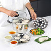 CELLO Aroma Stainless Steel Idli Momo Maker and Steamer with Glass Lid, 3.5 Litre 22 CM