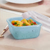 Borosil Colours Blue Square Klip N Store Glass Container 320ml
