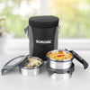 Borosil Feast Steel Tiffin Box School Office Lunch Box Set of 3