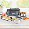 Borosil CarryFresh Stainless Steel Lunch Box Set of 3 (475ml x 1 + 280ml x 2) with Bag