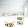 Borosil Klip N Store Square Glass Container Set of 3 (320ml + 520ml + 800ml)
