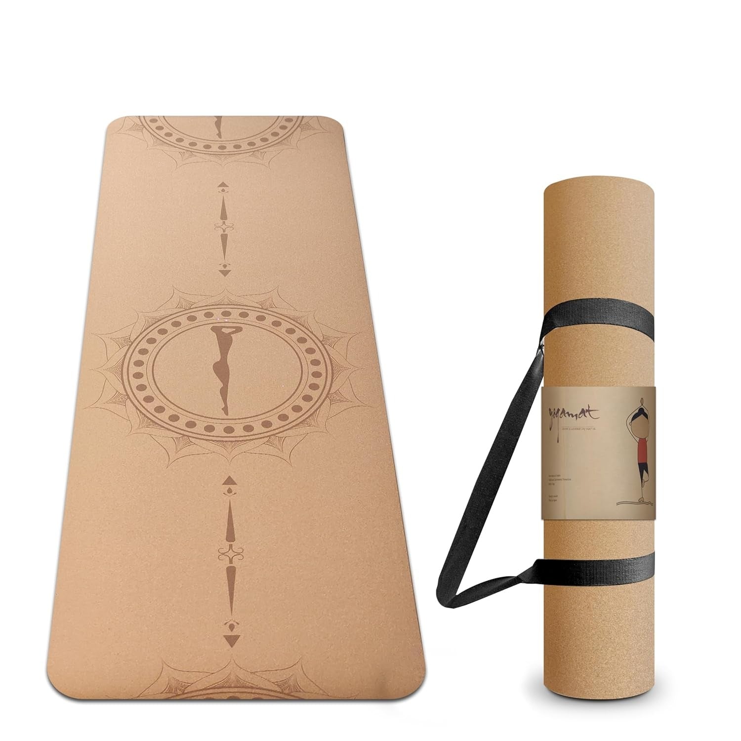 Kimy Home Premium Non Toxic Cork Yoga Mat 4MM Thick Large Size
