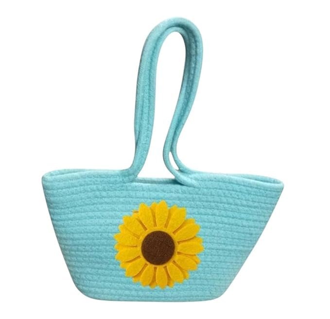 Women's Stylish Straw & Polyester Tote Handbag