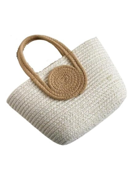 Attractive Hand Bag Large Tote Bamboo Beach Basket for Women Jute Handmade