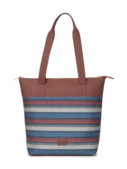 Zouk Printed Women's Jute Handcrafted & Leather Everyday Tote Bag