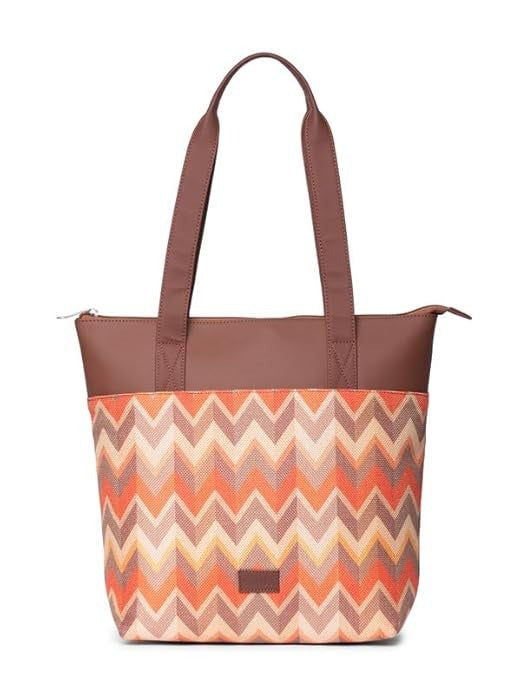 Zouk Printed Women's Jute Handcrafted & Leather Everyday Tote Bag