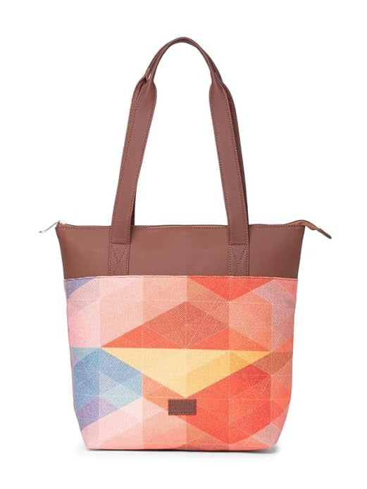 Zouk Printed Women's Jute Handcrafted & Leather Everyday Tote Bag