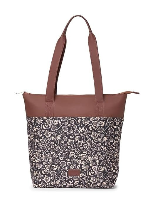 Zouk Printed Women's Jute Handcrafted & Leather Everyday Tote Bag