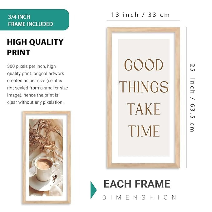 Kotart Decorative Modern Big Size Wall Art Print With Frame Cafe Paintings Digital Reprint Engineered Wood Set of 4 Art4