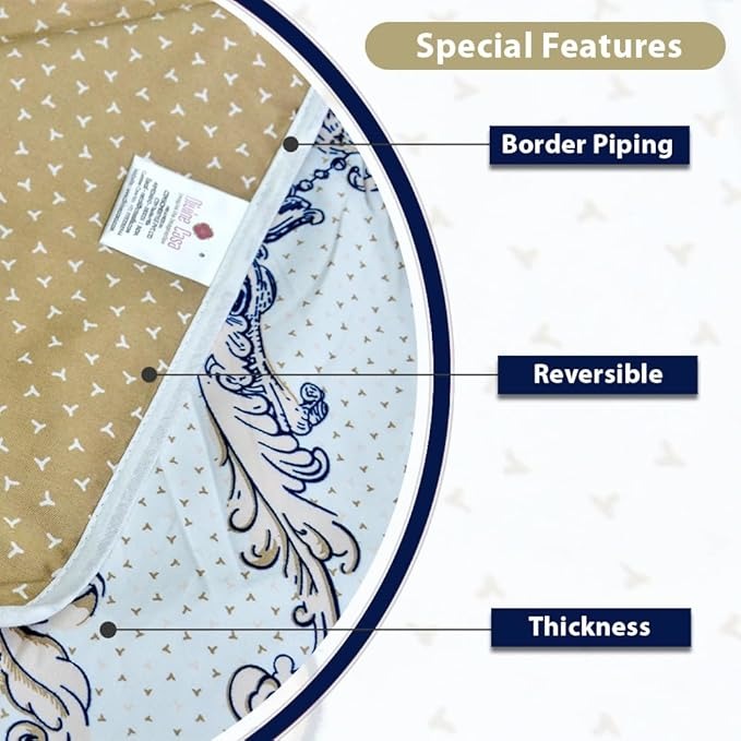 Divine Casa Kalamkari 120 GSM Microfiber Lightweight Single Bed Dohar Reversible AC Blankets for All Season Color Dried Tobacco TC - 120
