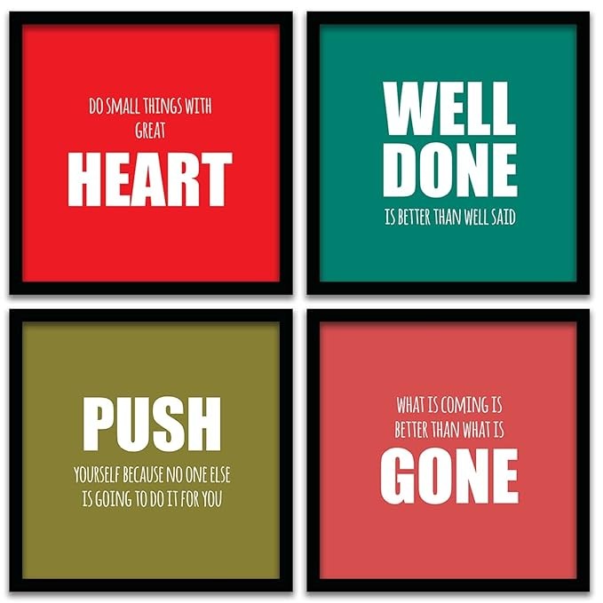 Kotart Do Small Things Motivational Quotes Frames for Wall Decor Set of 4