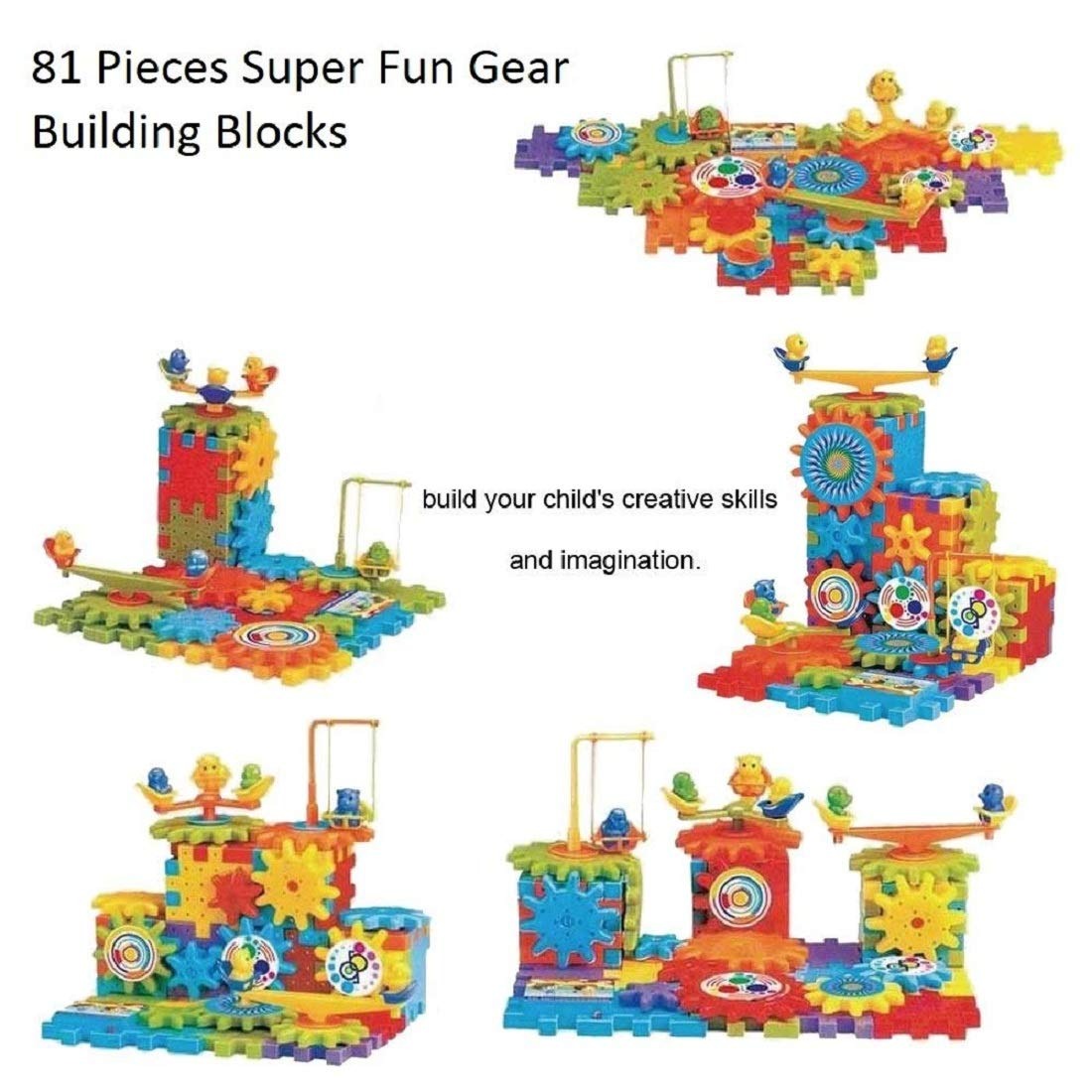 Chocozone Operated 81pcs Rotating Building Blocks STEM Kit