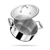 Stahl Artisan Triply Stainless Steel Sauce Pot/ Casserole With Glass Lid | Induction Pot | Briyani Pot/ Handi | 2 L | 18 Cm