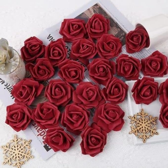 Artificial Foam Floating Rose Flowers 24 Pcs