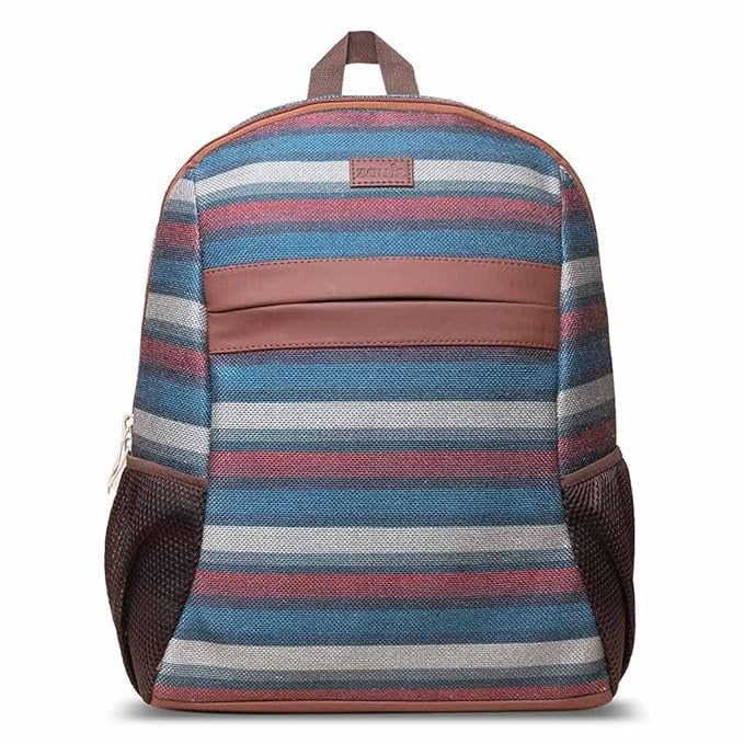 Zouk Printed Women's Jute Handcrafted Vegan Leather Multicolor Classic Backpack