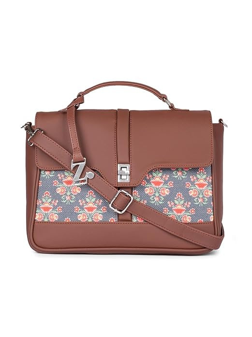 Zouk Women's Vegan Leather & Jute Satchel bag with Adjustable Strap Top Handle