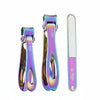 Beauté Secrets Luxury Nail Cutter Set With Nail Filer 17mm Wide Jaw Opening for Thick Nails (Rainbow)