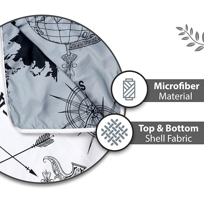 Divine Casa 120 GSM Microfiber Double Dohar Soft & Lightweight Throw Blanket Geographic Pattern Colour Stonewash Grey