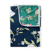 Divine Casa 120 GSM Microfiber Double Dohar Soft & Lightweight Throw Blanket Floral Pattern Colour Bristol Blue