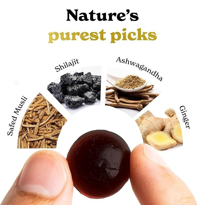 Better Alt Gold+ Shilajit Gummies With Ashwagandha, Safed Musli - 60 Gummies