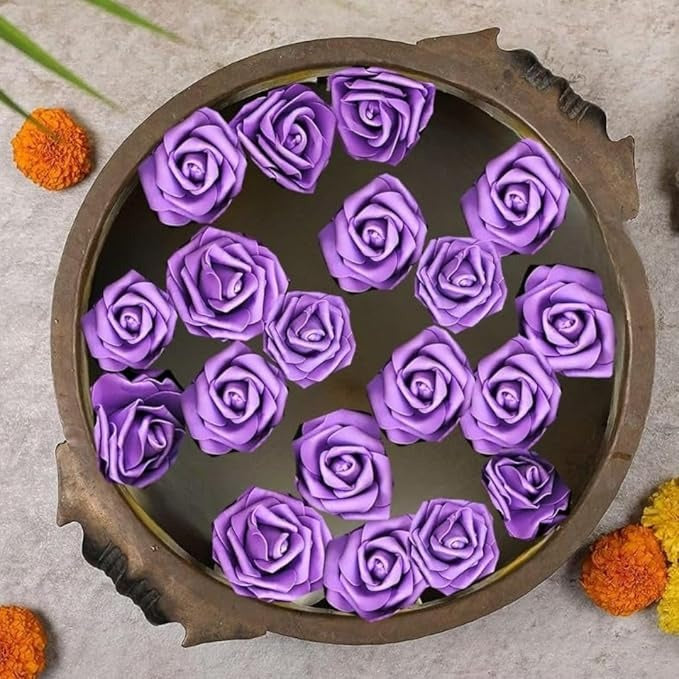 Artificial Foam Floating Rose Flowers 24 Pcs